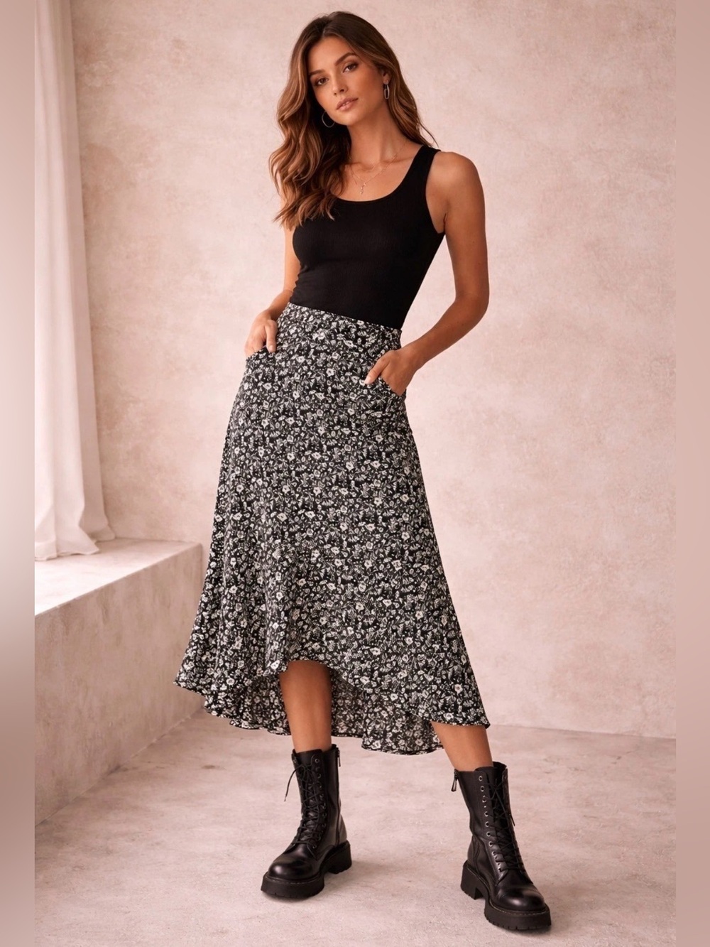 Abercrombie and Fitch • Floral Midi Skirt